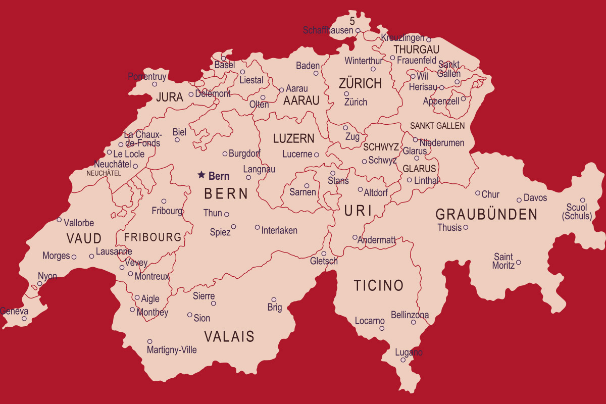 MOVI Weinregion Schweiz Karte